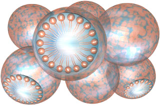 [Diagram of micelles in water]